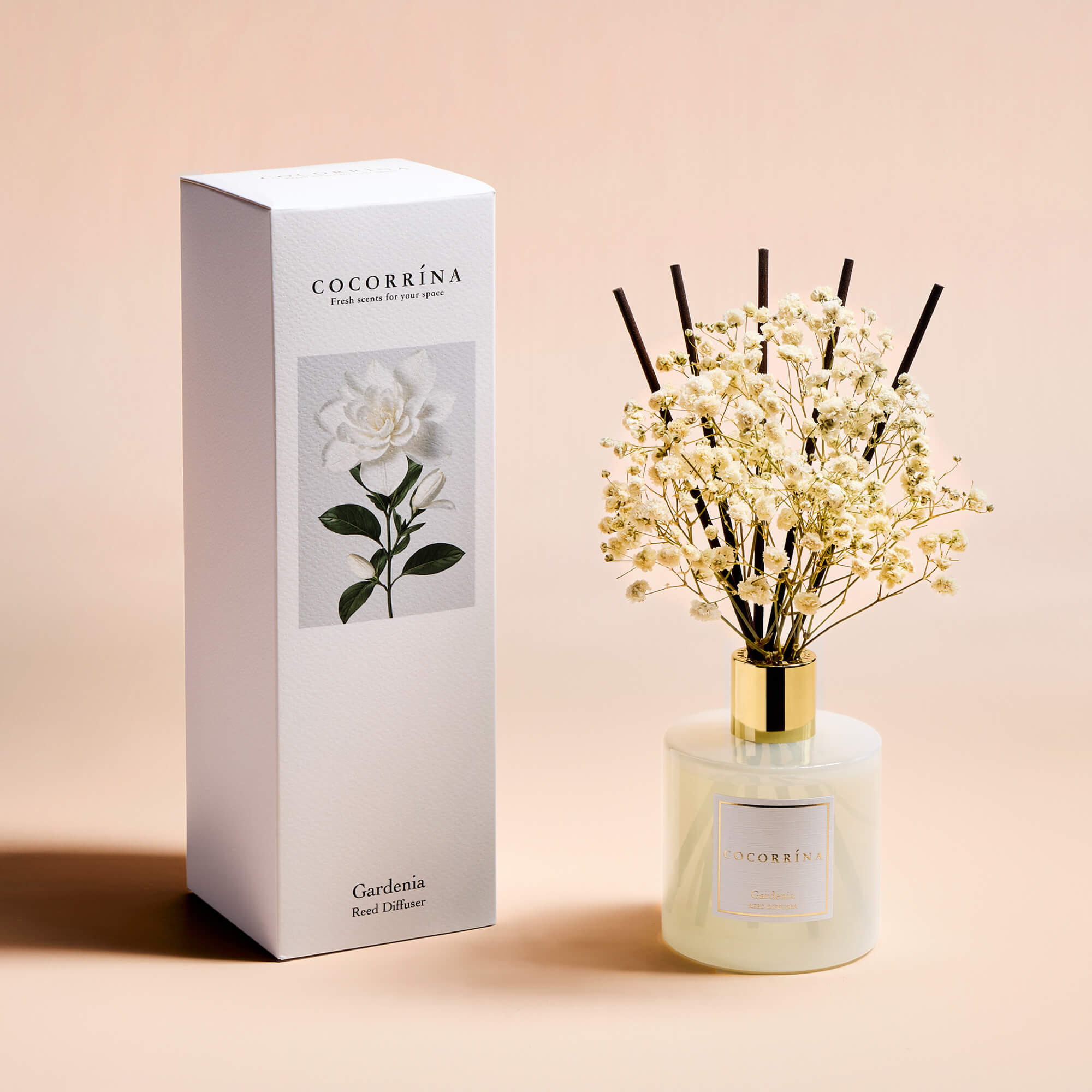 COCORRÍNA Gardenia Reed Diffuser Set