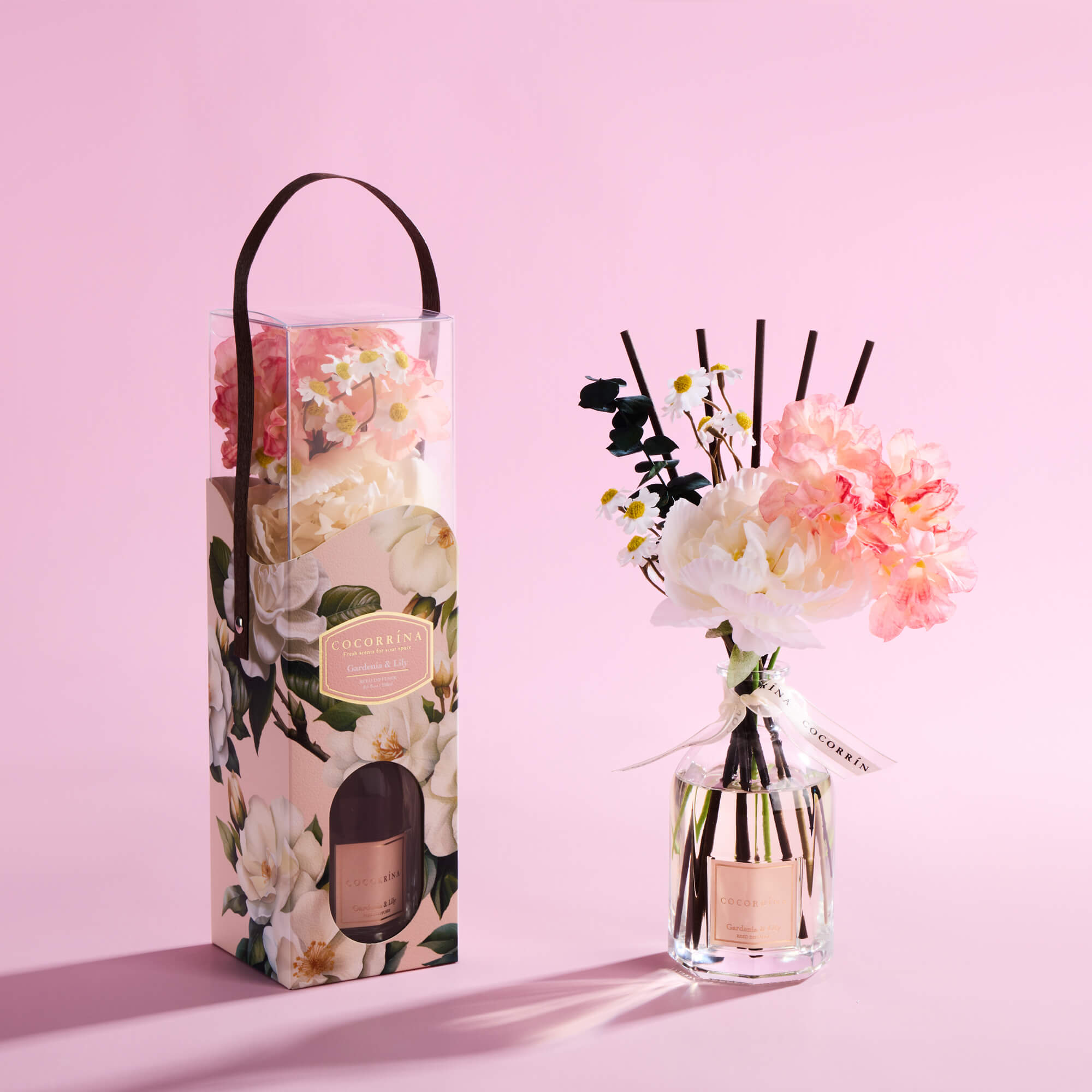 COCORRÍNA Gardenia & Lily Portable Gift Reed Diffuser Set