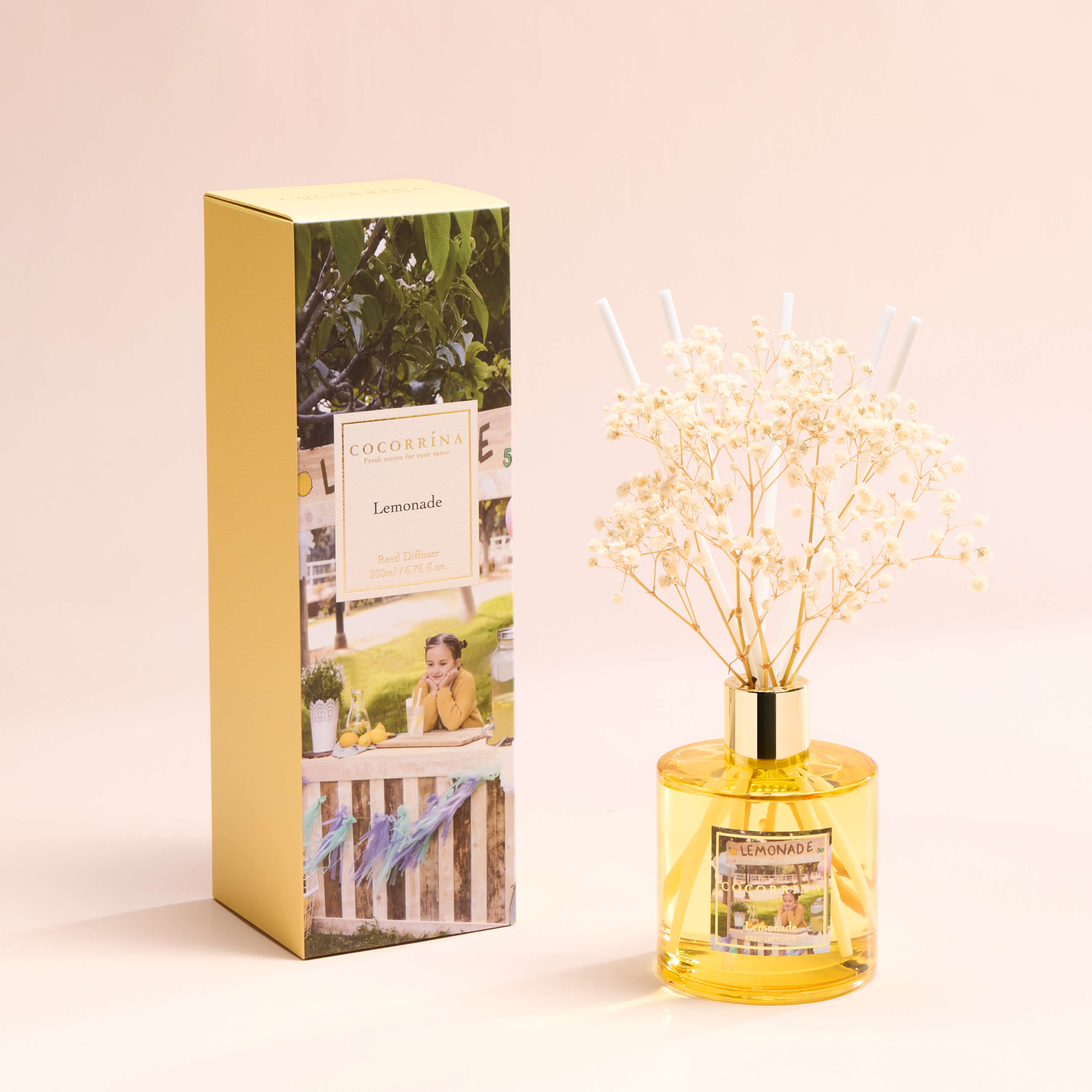 COCORRÍNA Lemonade Reed Diffuser Set