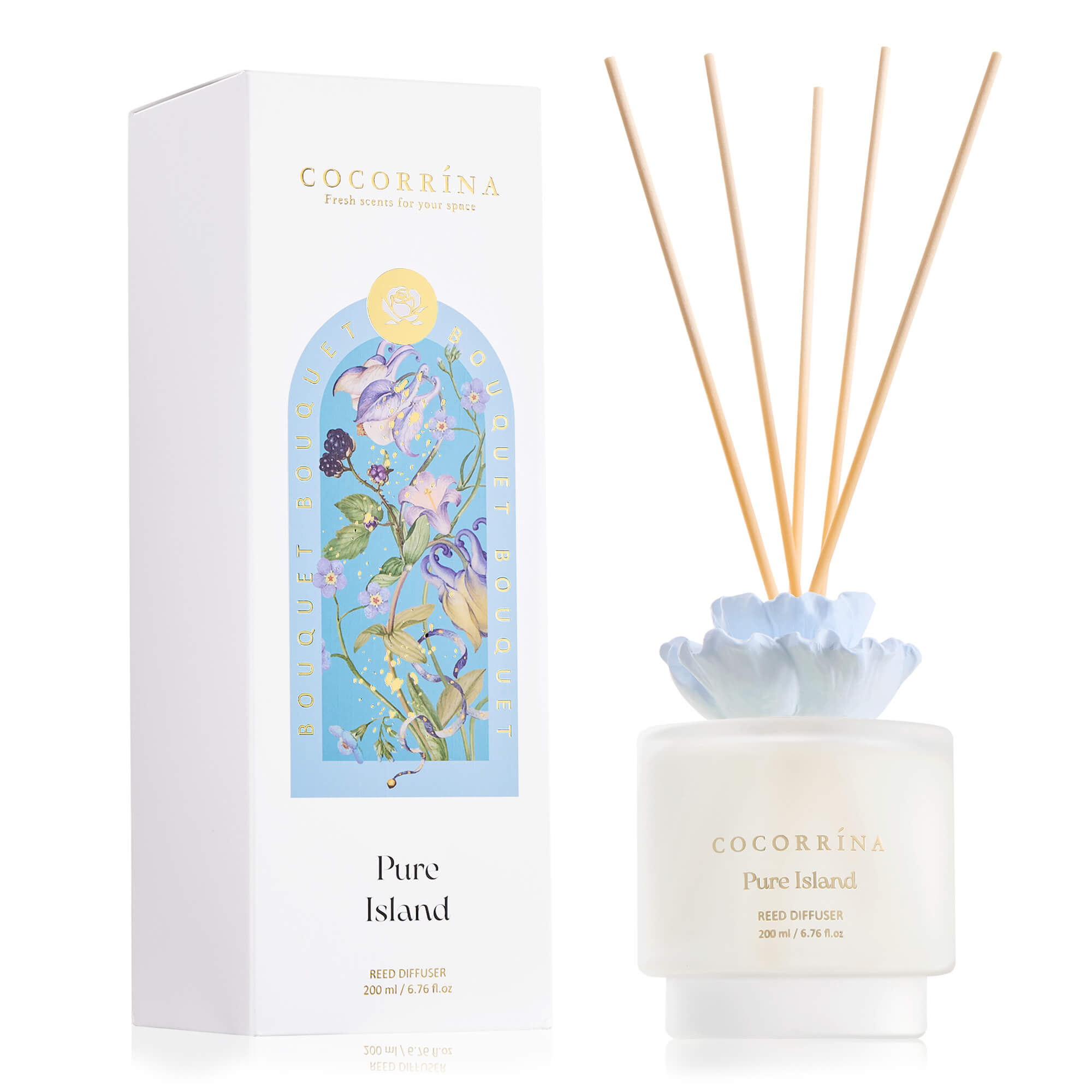 COCORRÍNA Gypsum Flower Pure Island Reed Diffuser