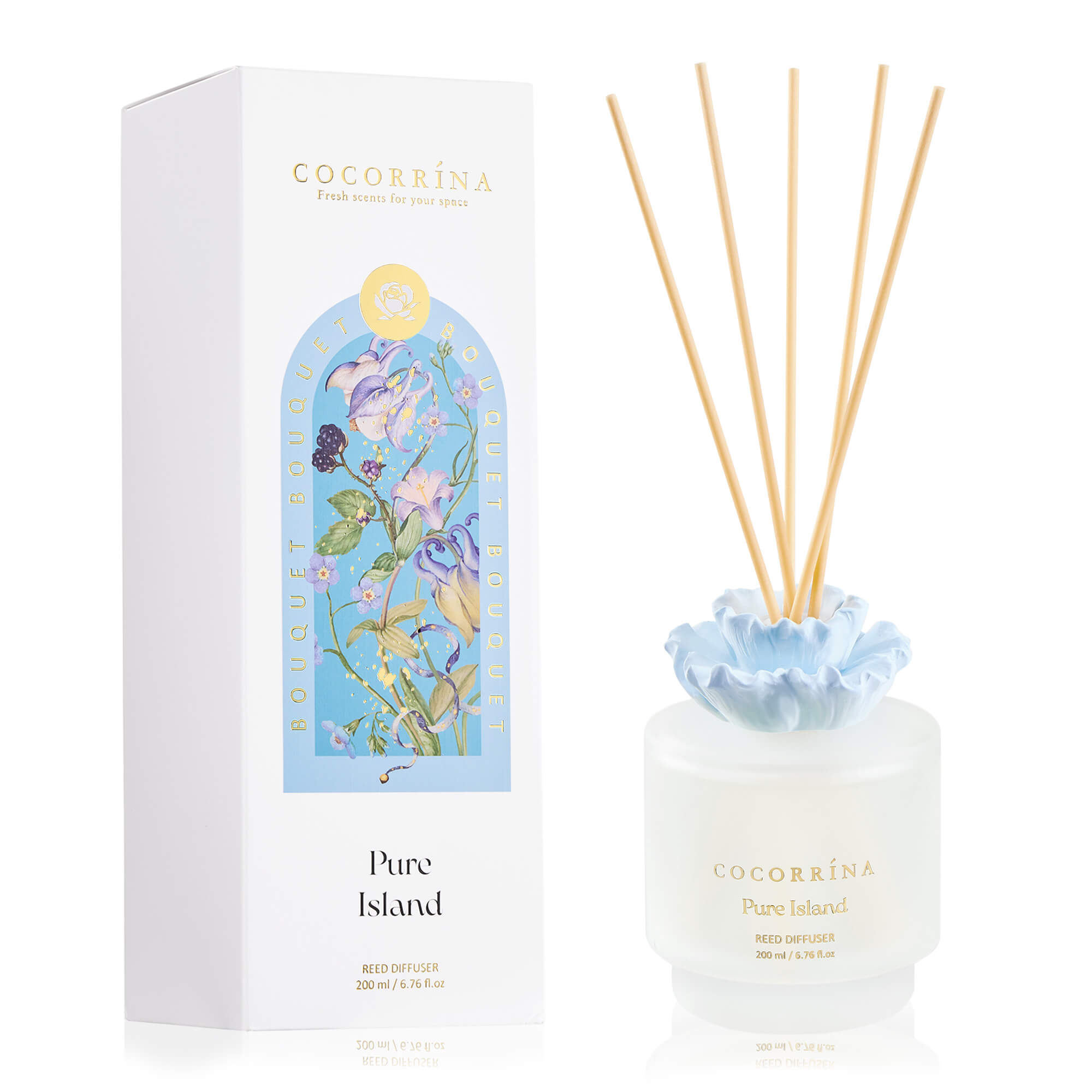 COCORRÍNA Gypsum Flower Pure Island Reed Diffuser