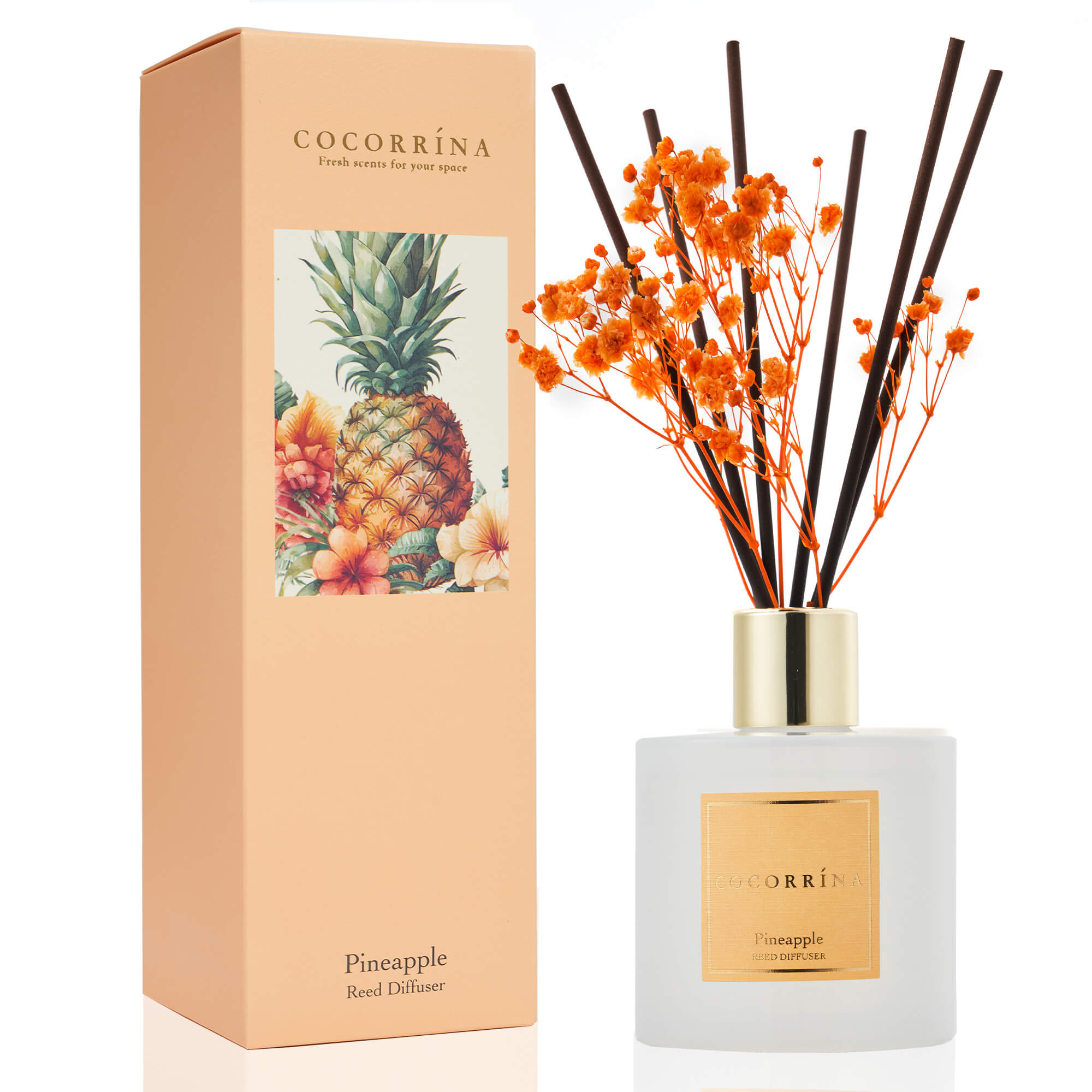 COCORRÍNA Pineapple Reed Diffuser Set
