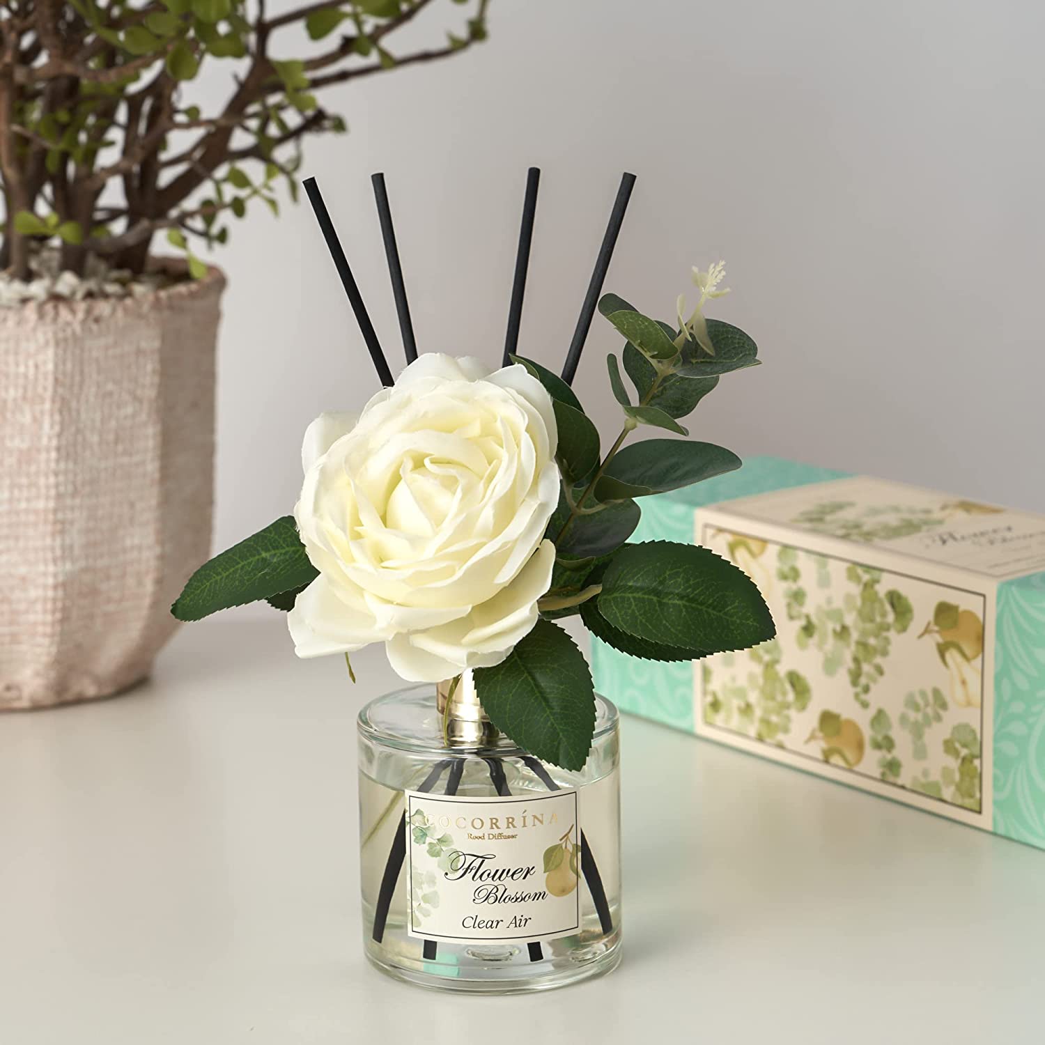 Sandalwood Rose Flower Reed Diffuser Set