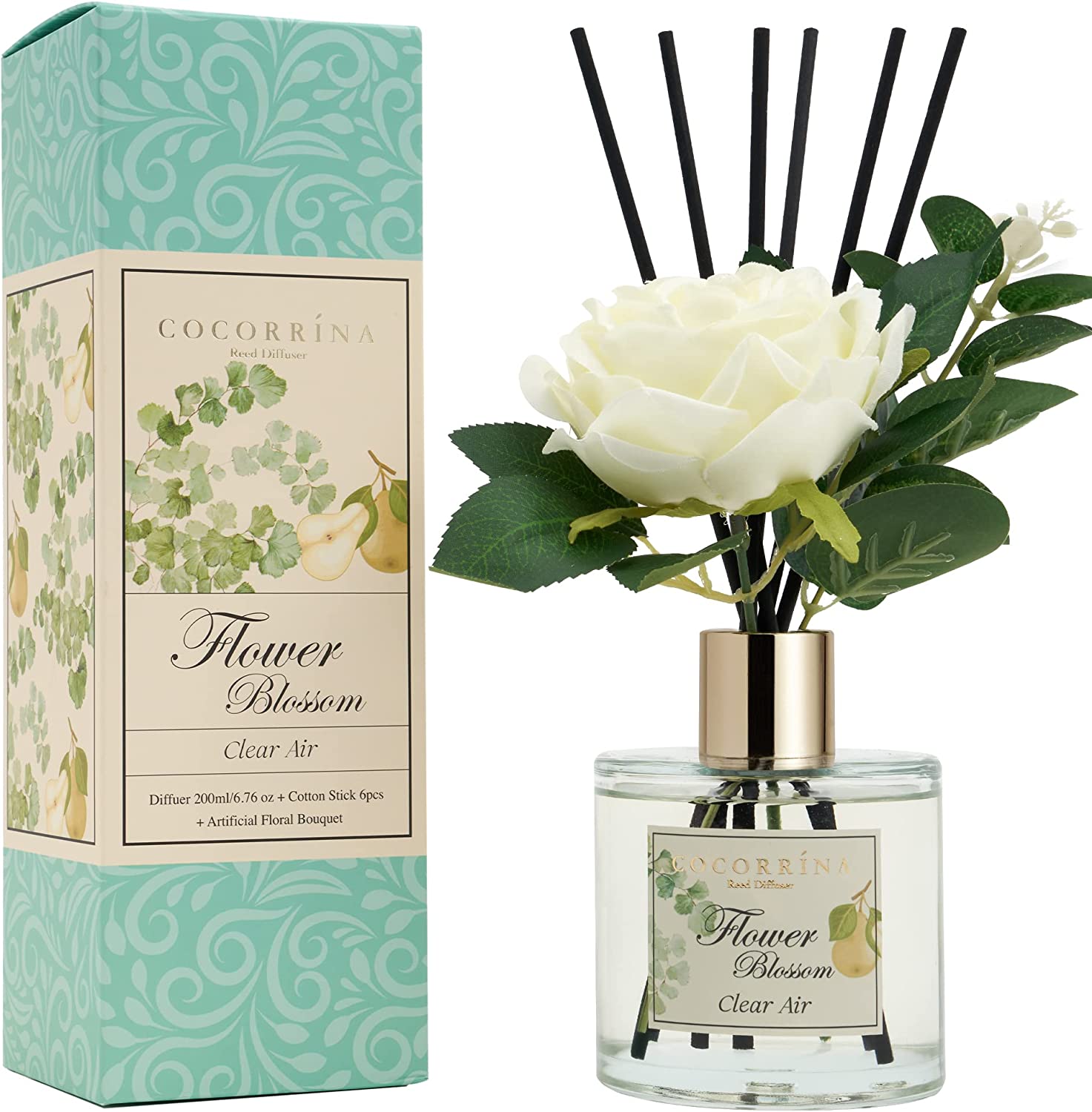 Sandalwood Rose Flower Reed Diffuser Set